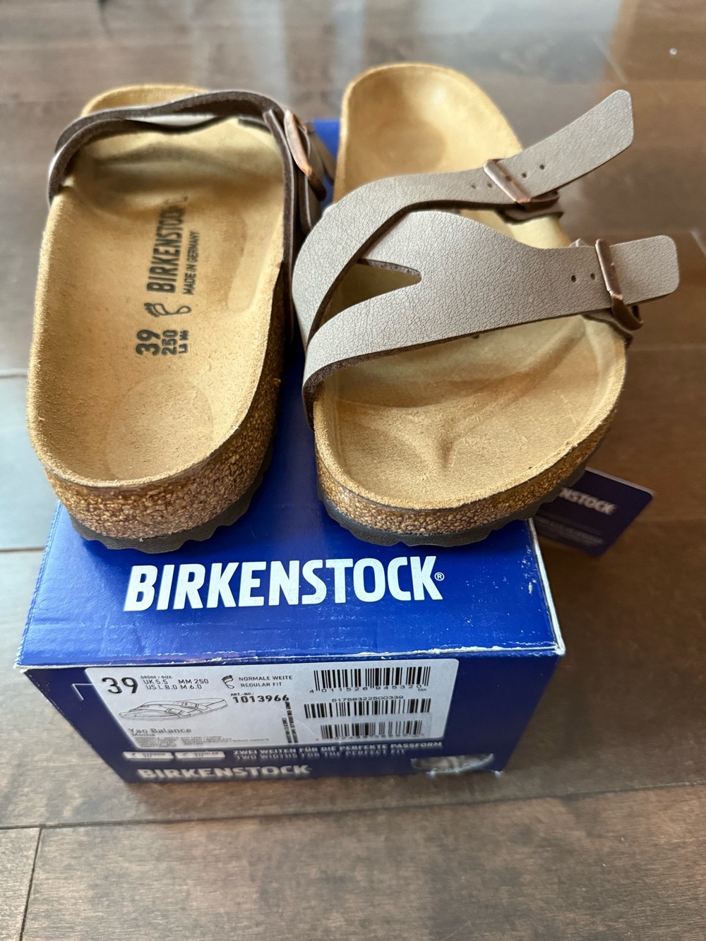 NWT Birkenstock Yao Balance Mocha Sandals EU 39 US 8-8.5